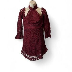 Lace Cold Shoulder Bodycon Minidress, Women's Size M